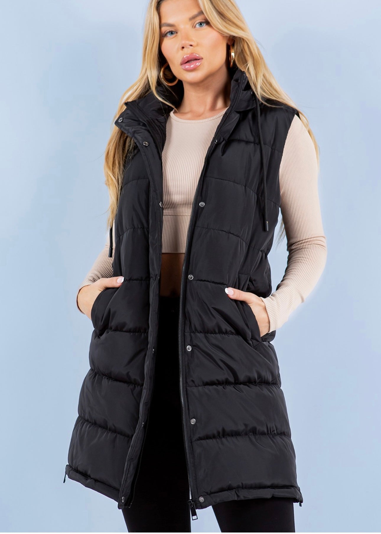 Long Side Zip Puffer Vests - 2 Colors! - The Nines