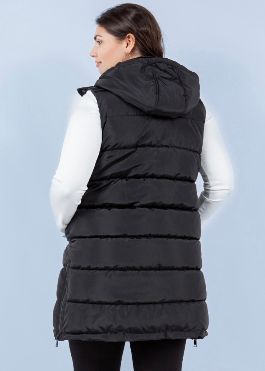 Long Side Zip Puffer Vests - 2 Colors! - The Nines