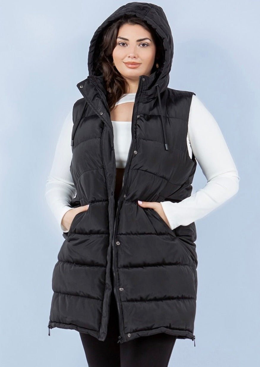 Long Side Zip Puffer Vests - 2 Colors! - The Nines