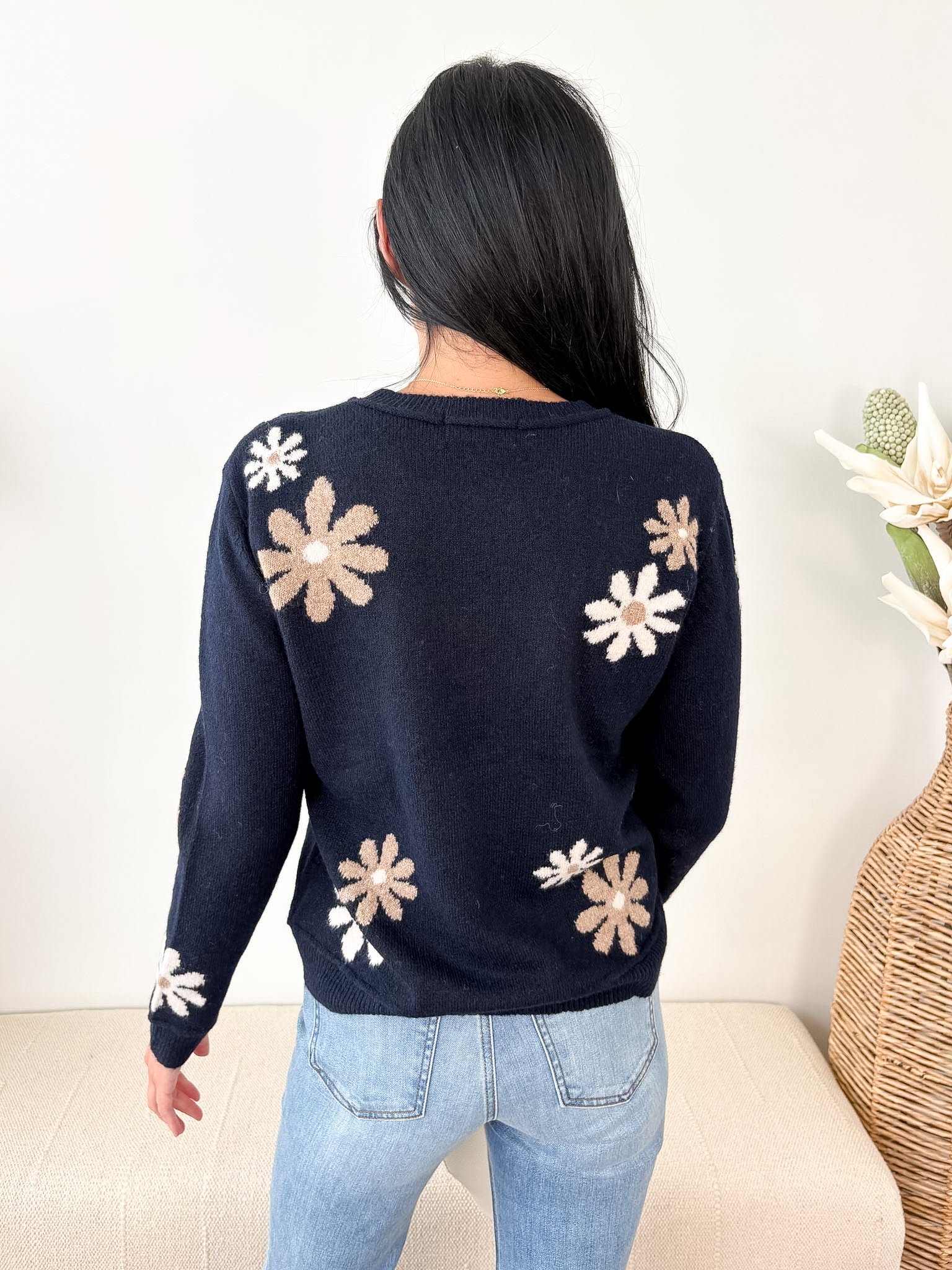 Floral Accent Sweater - The Nines