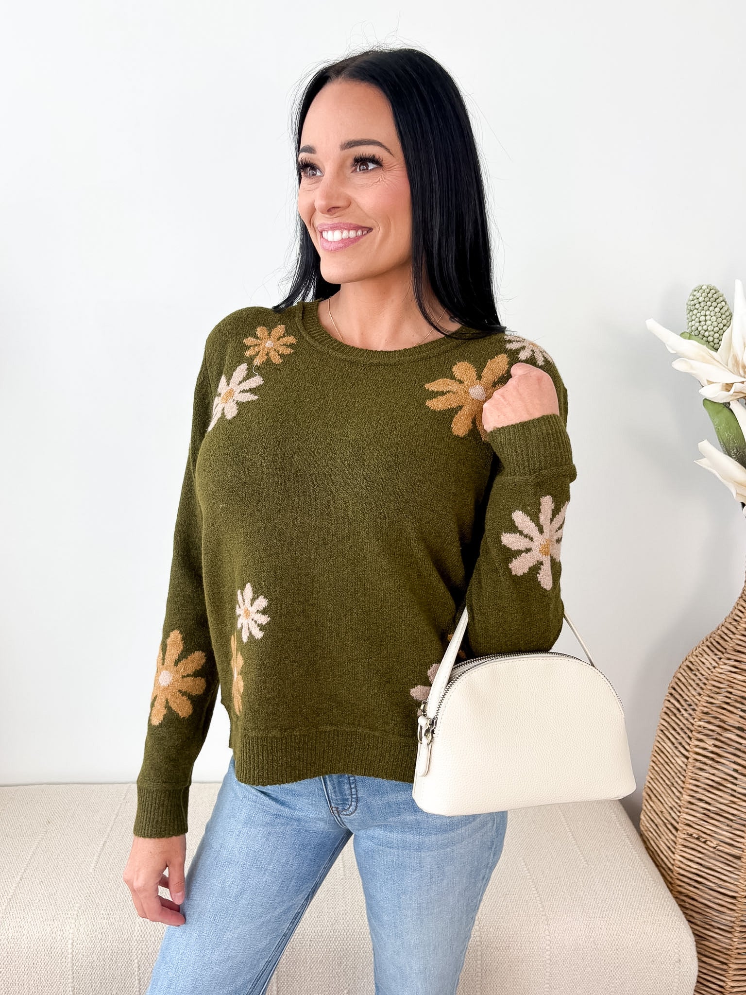 Floral Accent Sweater - The Nines