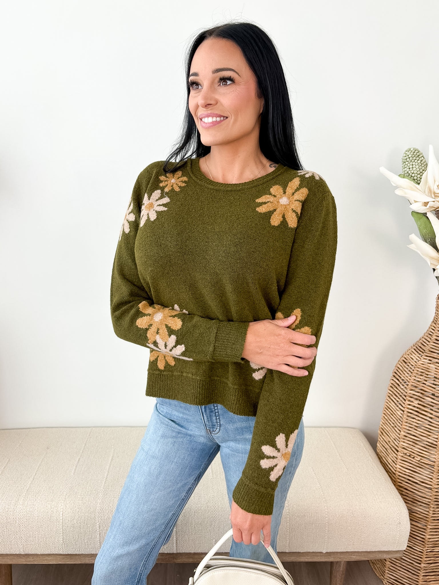 Floral Accent Sweater