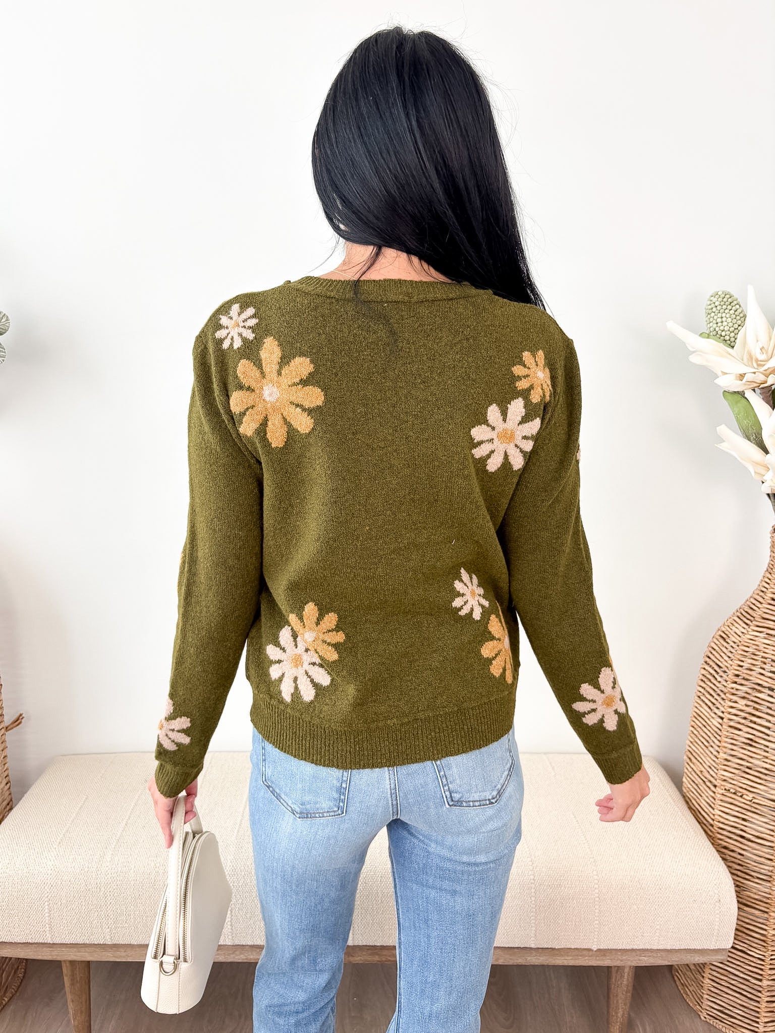Floral Accent Sweater - The Nines