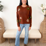 Floral Accent Sweater - The Nines