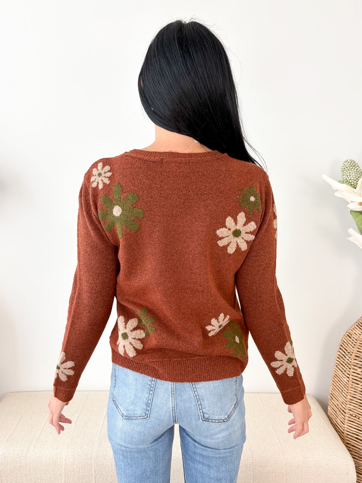 Floral Accent Sweater - The Nines