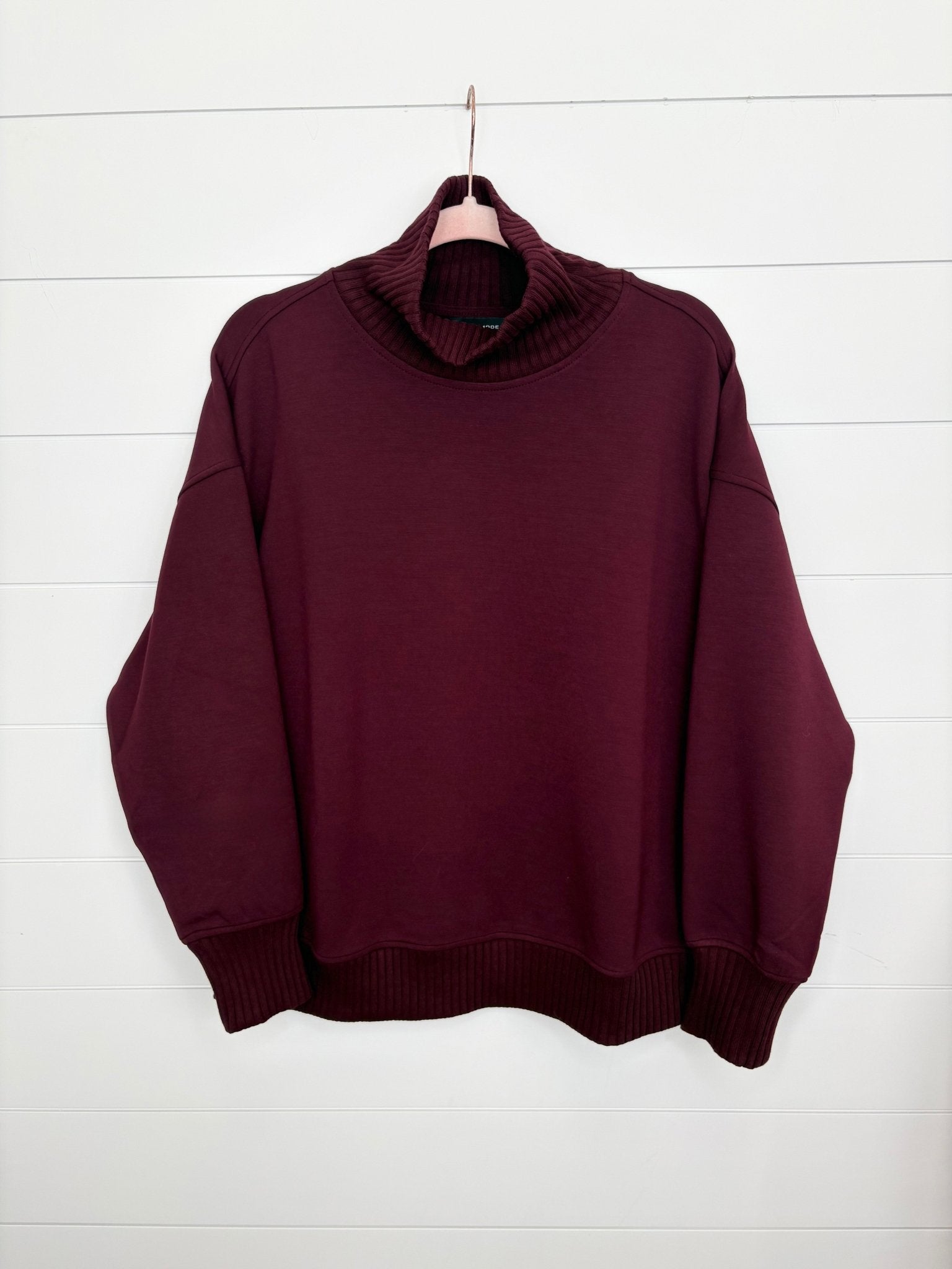 Luxe Scuba Ribbed Mock Neck Pullover - 5 Colors! - The Nines