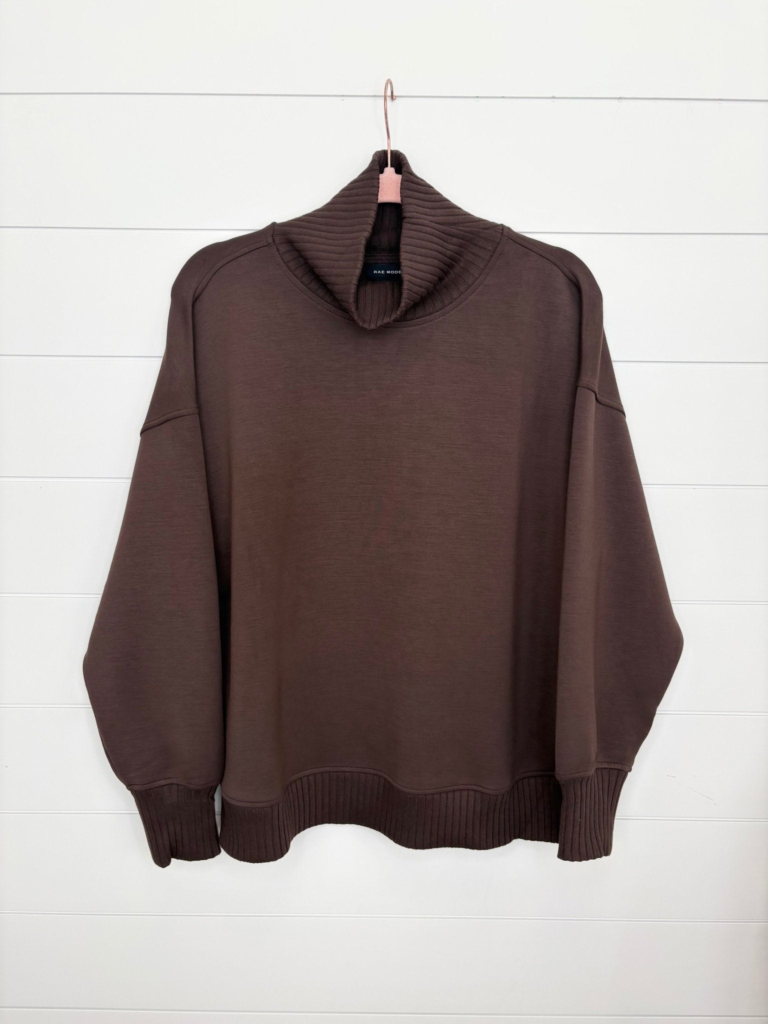 Luxe Scuba Ribbed Mock Neck Pullover - 5 Colors! - The Nines