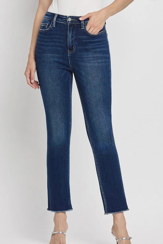 Vervet By Flying Monkey Super High Rise Stretch Slim Straight Jeans - The Nines