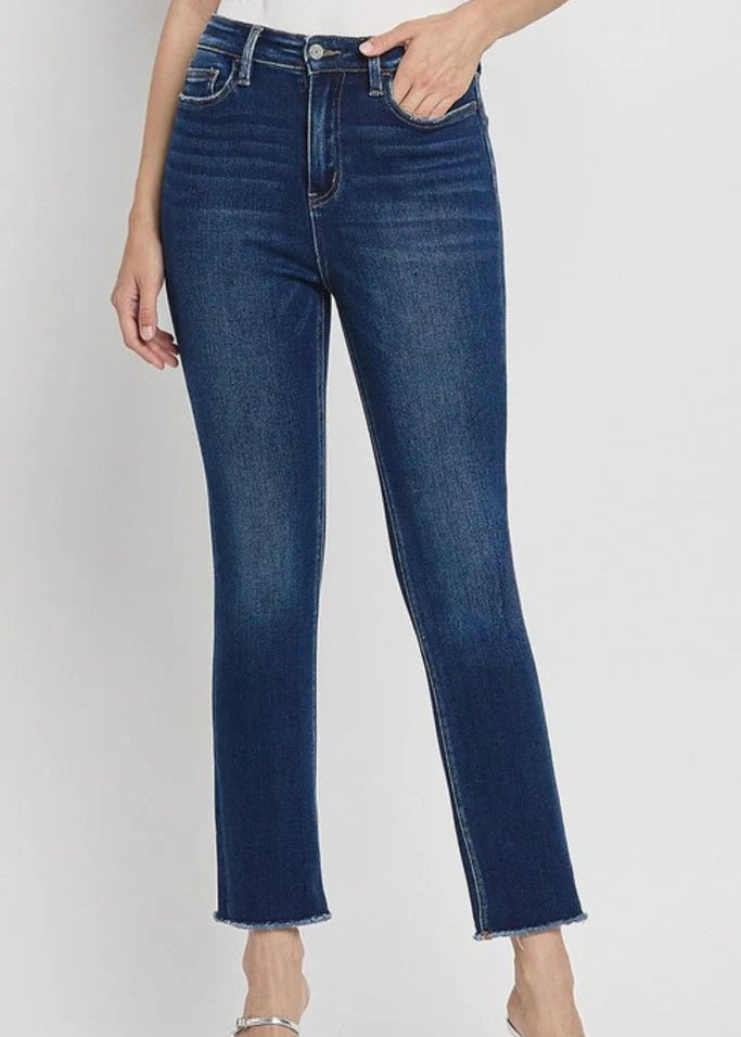 Vervet By Flying Monkey Super High Rise Stretch Slim Straight Jeans - The Nines