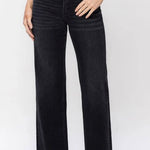 Flying Monkey High Rise Slim Wide Leg Black Jeans - The Nines