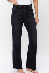 Flying Monkey High Rise Slim Wide Leg Black Jeans