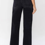 Flying Monkey High Rise Slim Wide Leg Black Jeans - The Nines