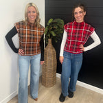 Plaid Short Sleeve Sweaters - 2 Colors! - The Nines