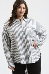 Buttoned Up Striped Tops - 2 Colors!