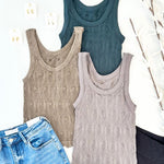 Nikibiki Reversible Lace Textured Tank - 3 Colors! - The Nines