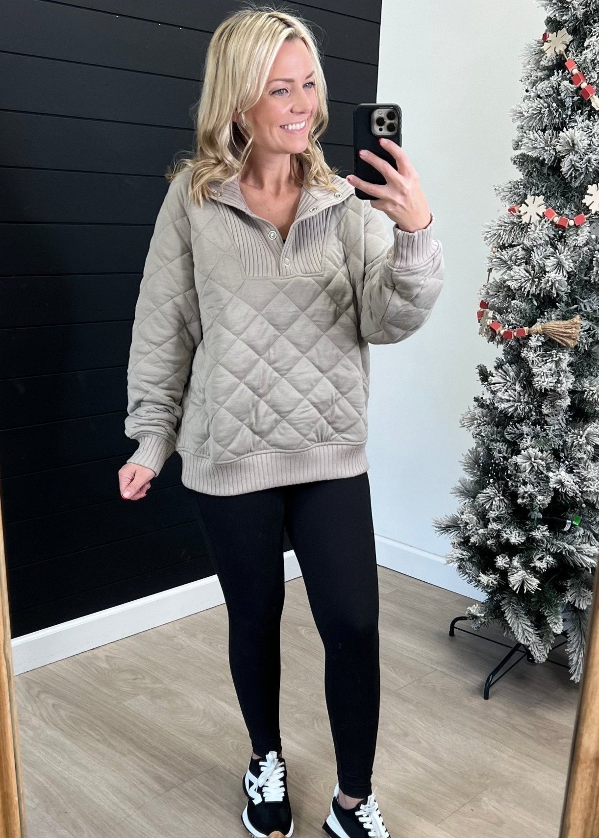 Rae Mode Quilted Snap Button Pullover - The Nines
