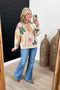 Mocha Floral French Terry Pullover - FINAL SALE