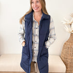 Long Puffer Vest - 2 colors! - The Nines