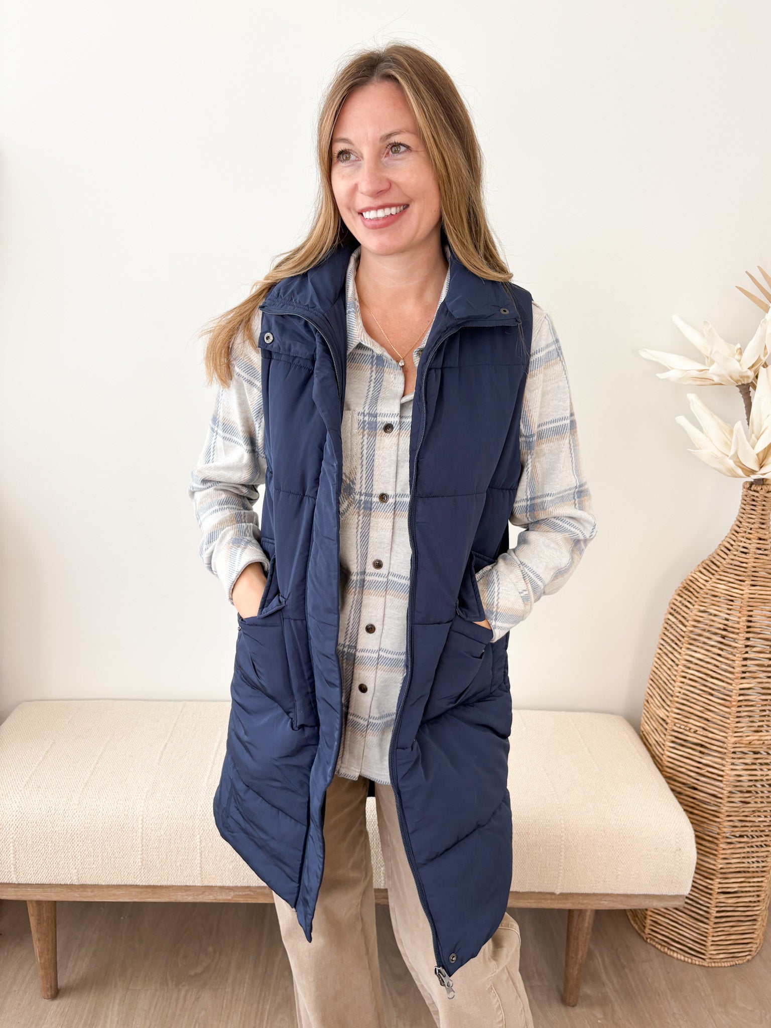 Long Puffer Vest - 2 colors!