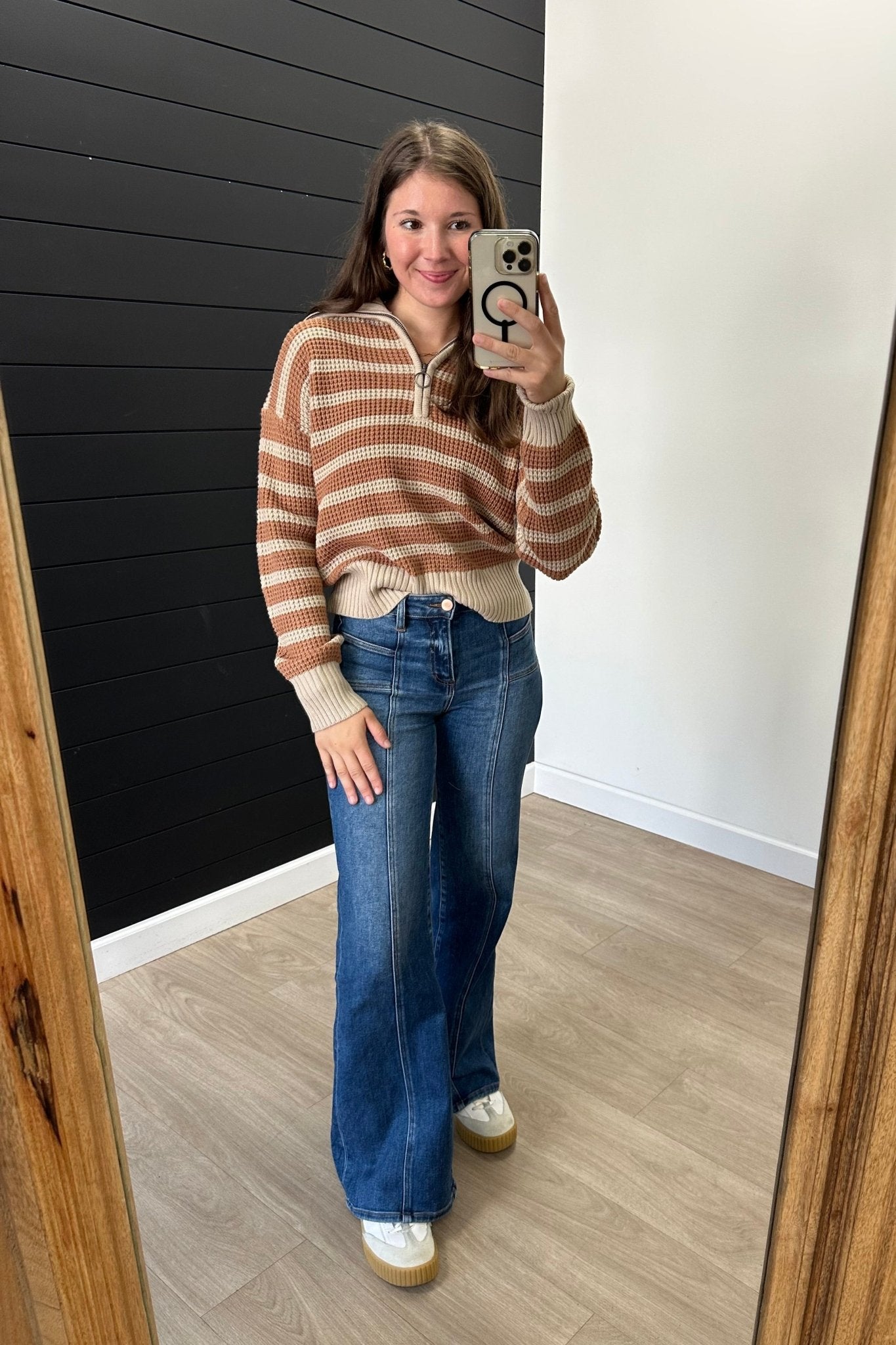 Terracotta Half Zip Sweater - The Nines