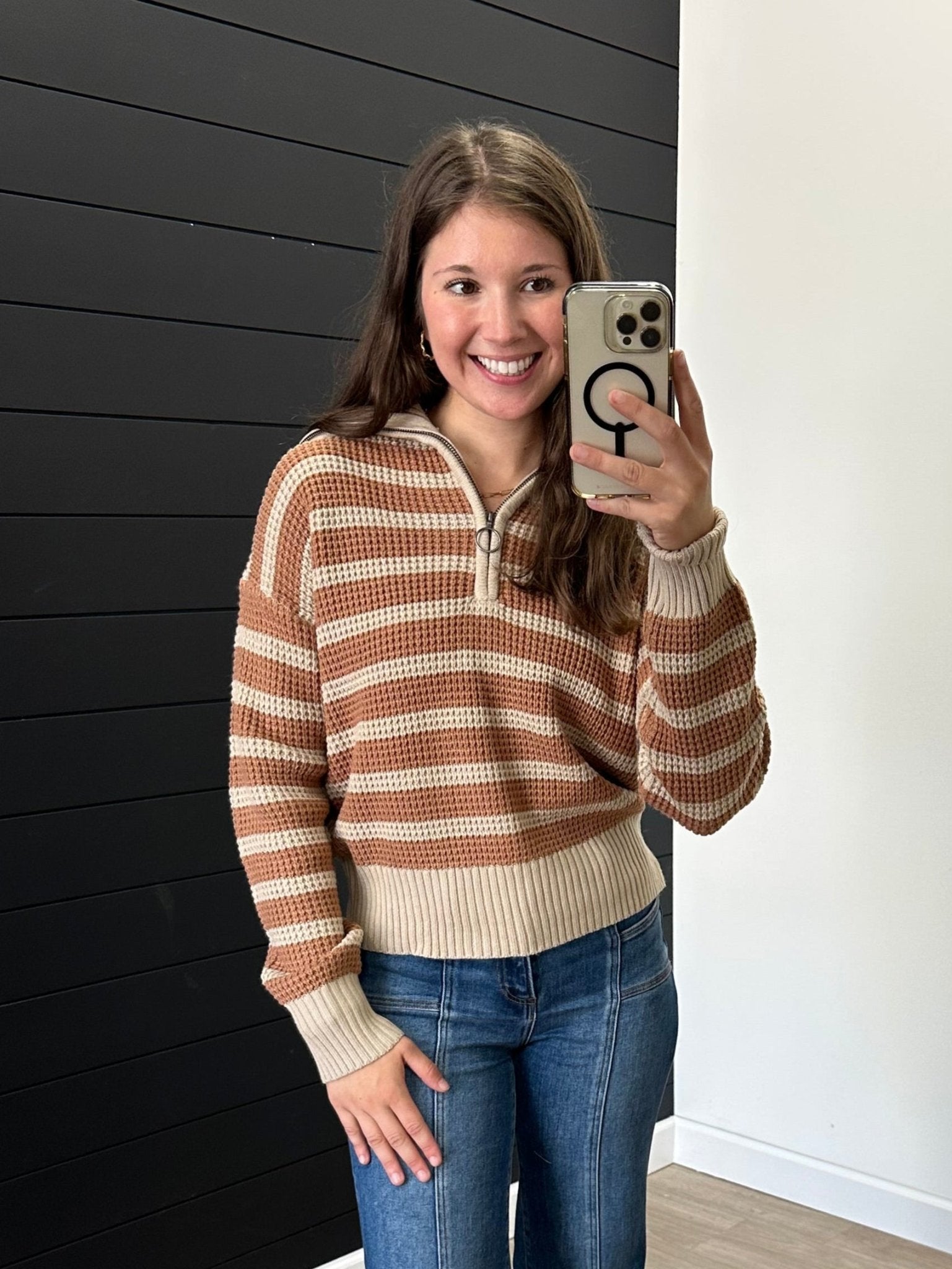 Terracotta Half Zip Sweater - The Nines