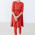 Buttery Soft Pumpkin Spice Twirl Dress - The Nines