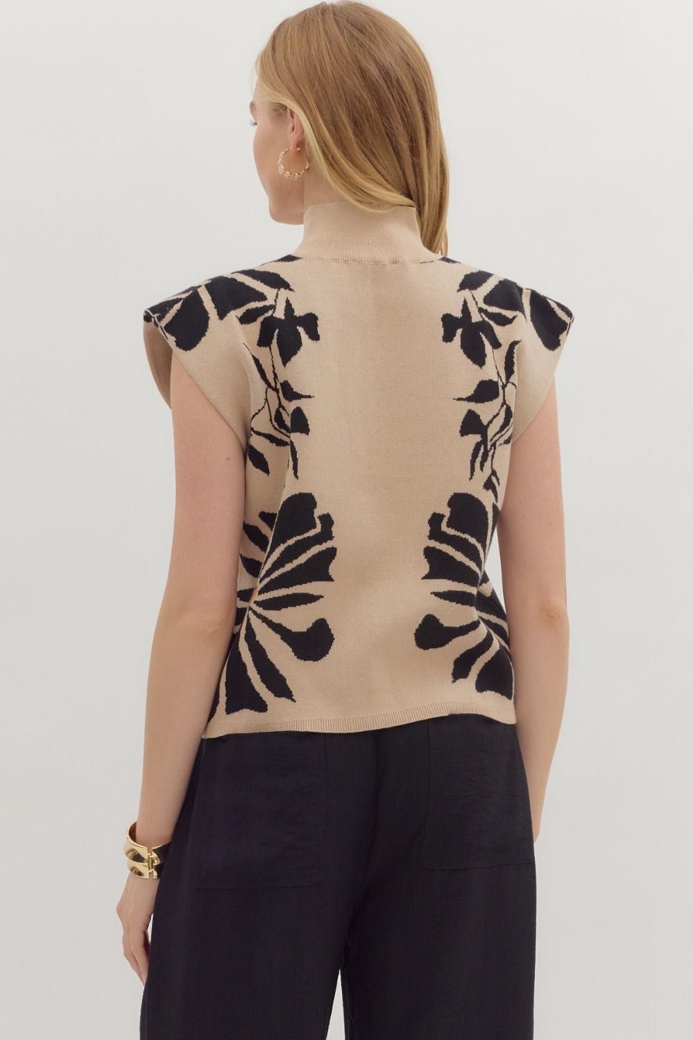 Floral High Neck Sweater - 2 colors! - The Nines
