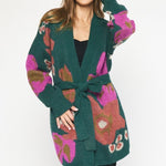 Olivia Floral Belted Cardigan - 2 Colors! - The Nines