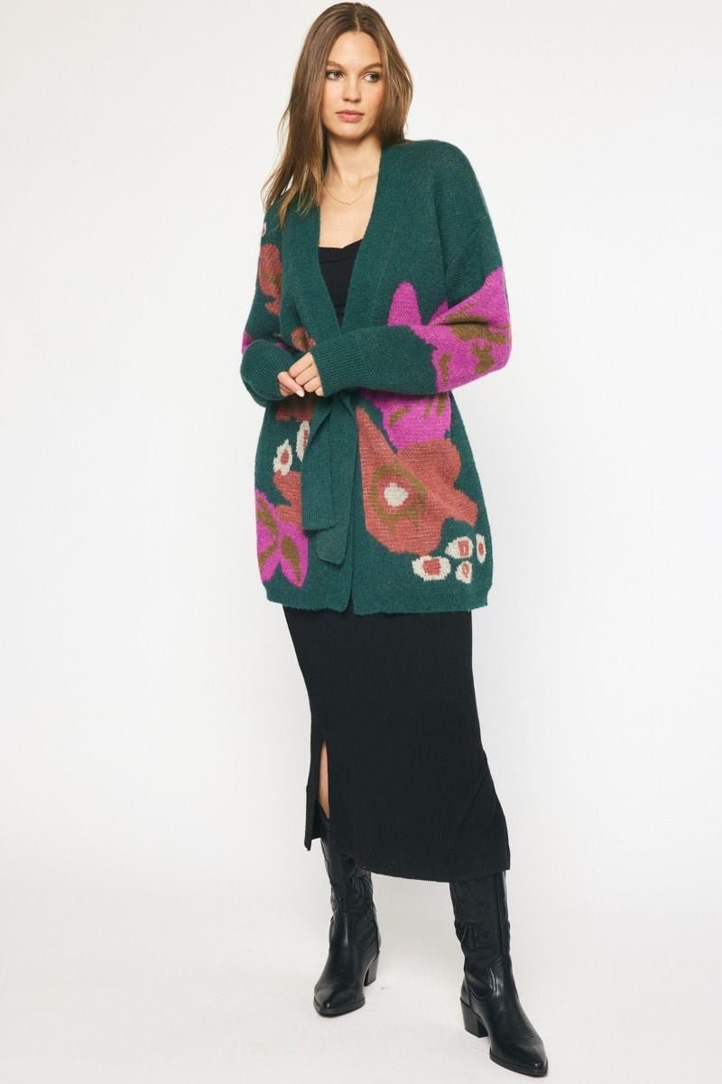 Olivia Floral Belted Cardigan - 2 Colors! - The Nines