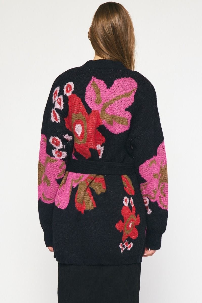 Olivia Floral Belted Cardigan - 2 Colors! - The Nines
