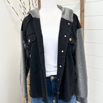 Black Plaid Sleeve Jacket - The Nines