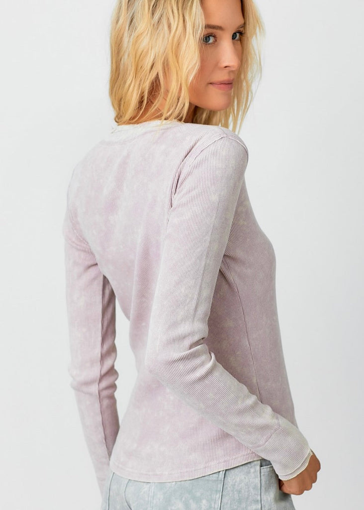 Washed Thermal Henley Tops - 3 Colors!