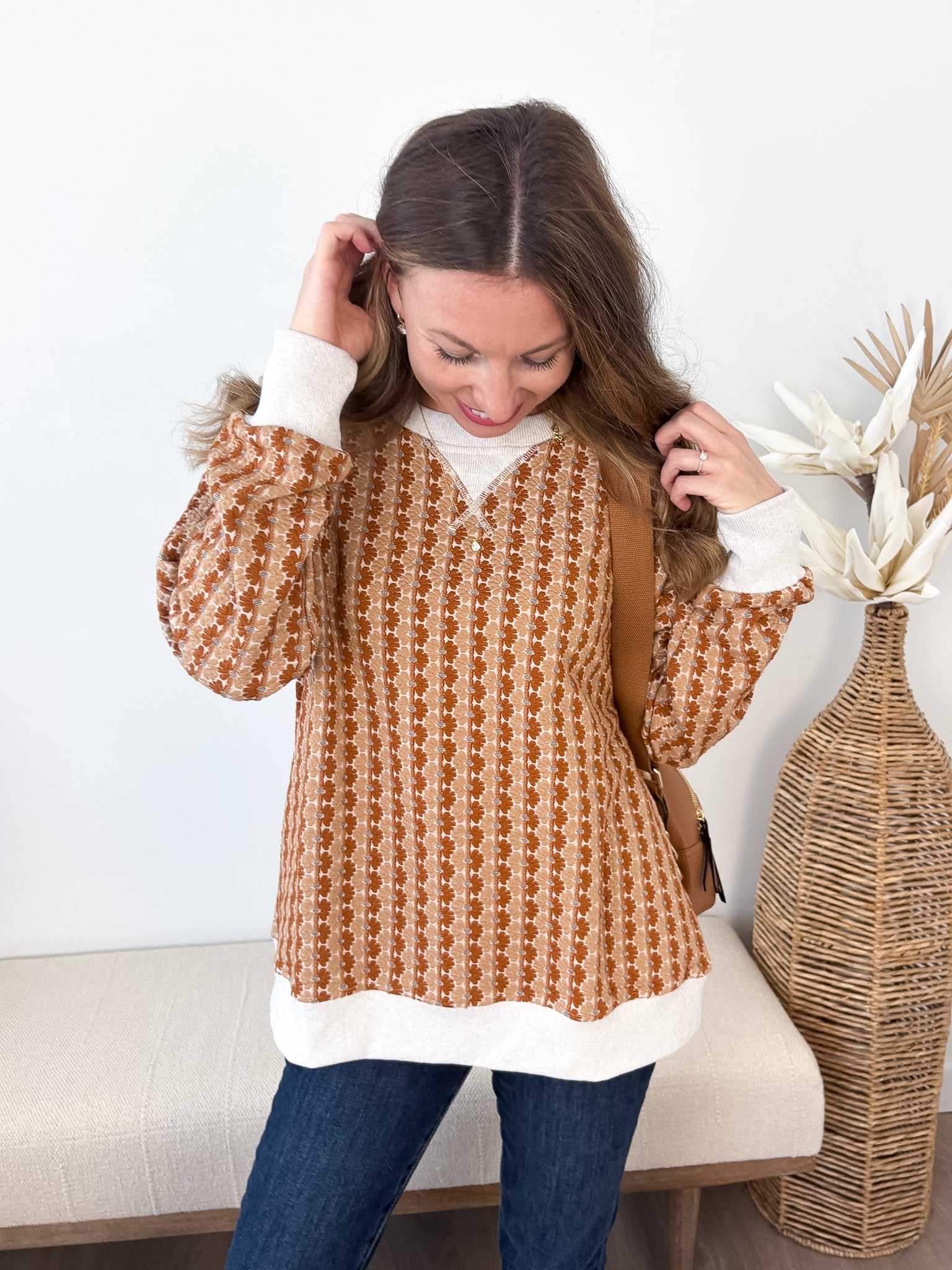 Floral Knit Jacquard Sweater - 2 colors! - The Nines