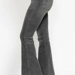 Judy Blue Mid Rise Tummy Control Release Hem Gray Flare - FINAL SALE! - The Nines