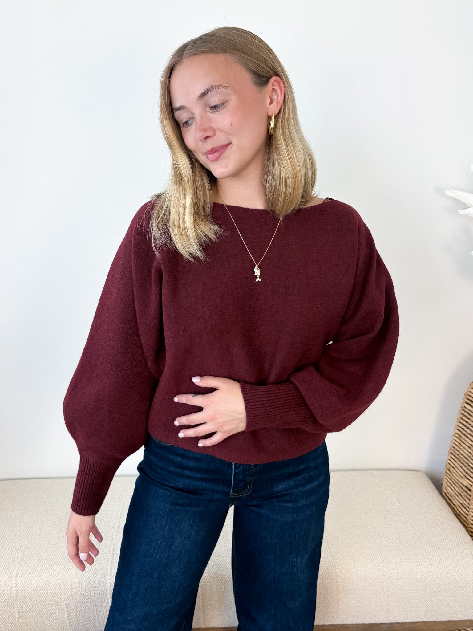 Balloon Sleeve Sweater - 4 colors!