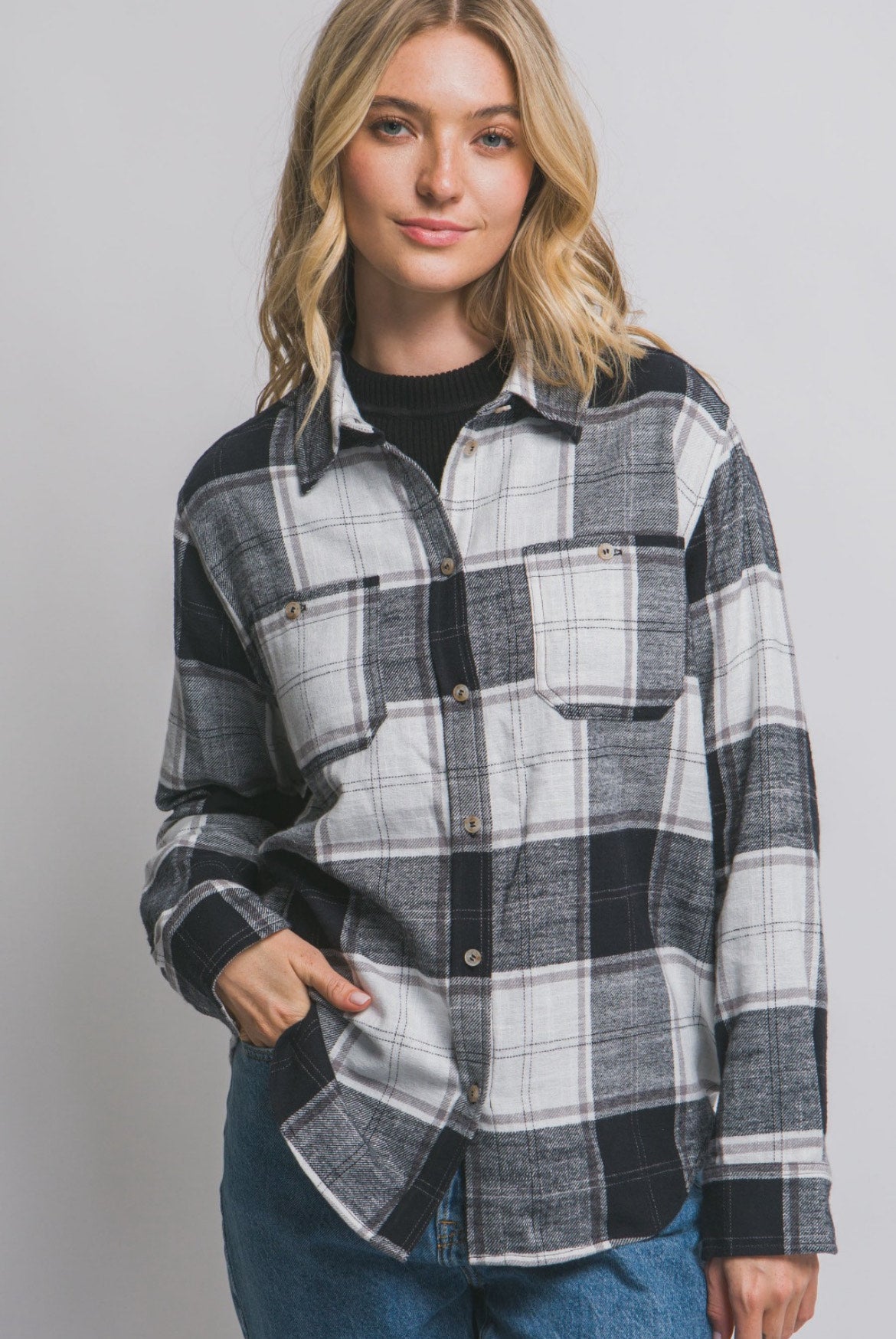 Black Plaid Flannel - FINAL SALE! - The Nines