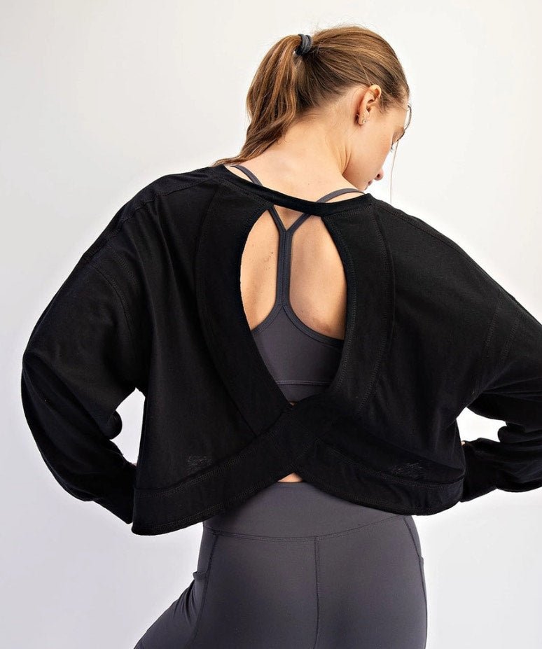 Cropped Long Sleeve Thumbhole Top - 4 Colors! - The Nines