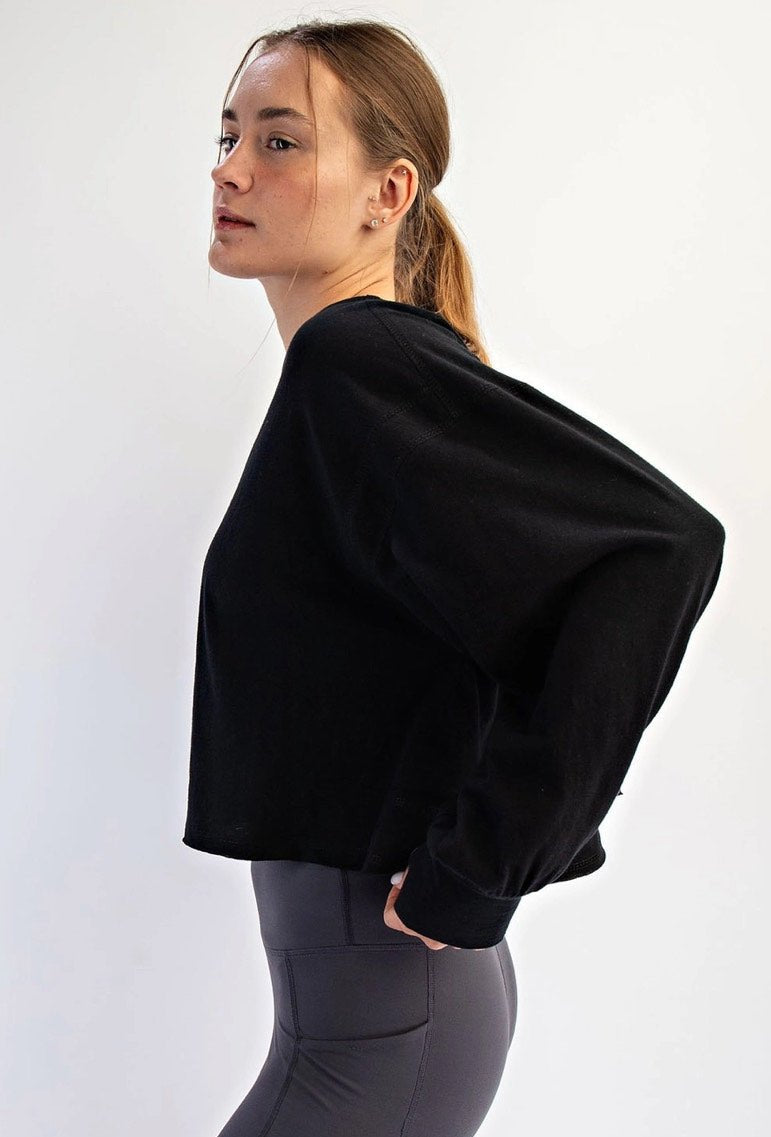 Cropped Long Sleeve Thumbhole Top - 4 Colors! - The Nines
