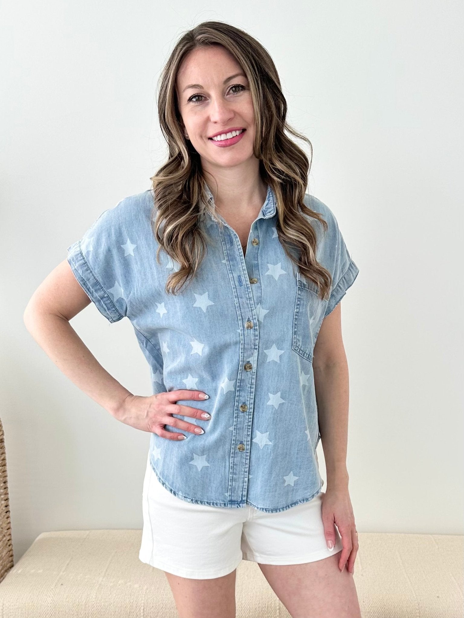 Denim Star Button Down - The Nines