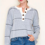 Grid Button Sweaters - 2 Colors! - The Nines
