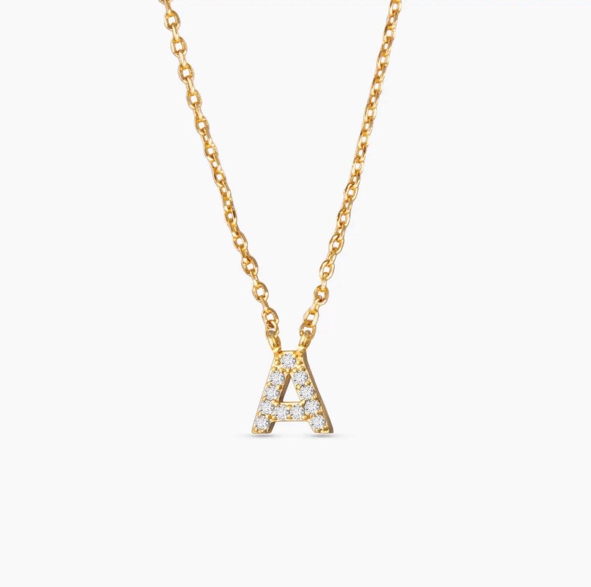 Amanda Blu Initial CZ Necklaces - Gold - The Nines