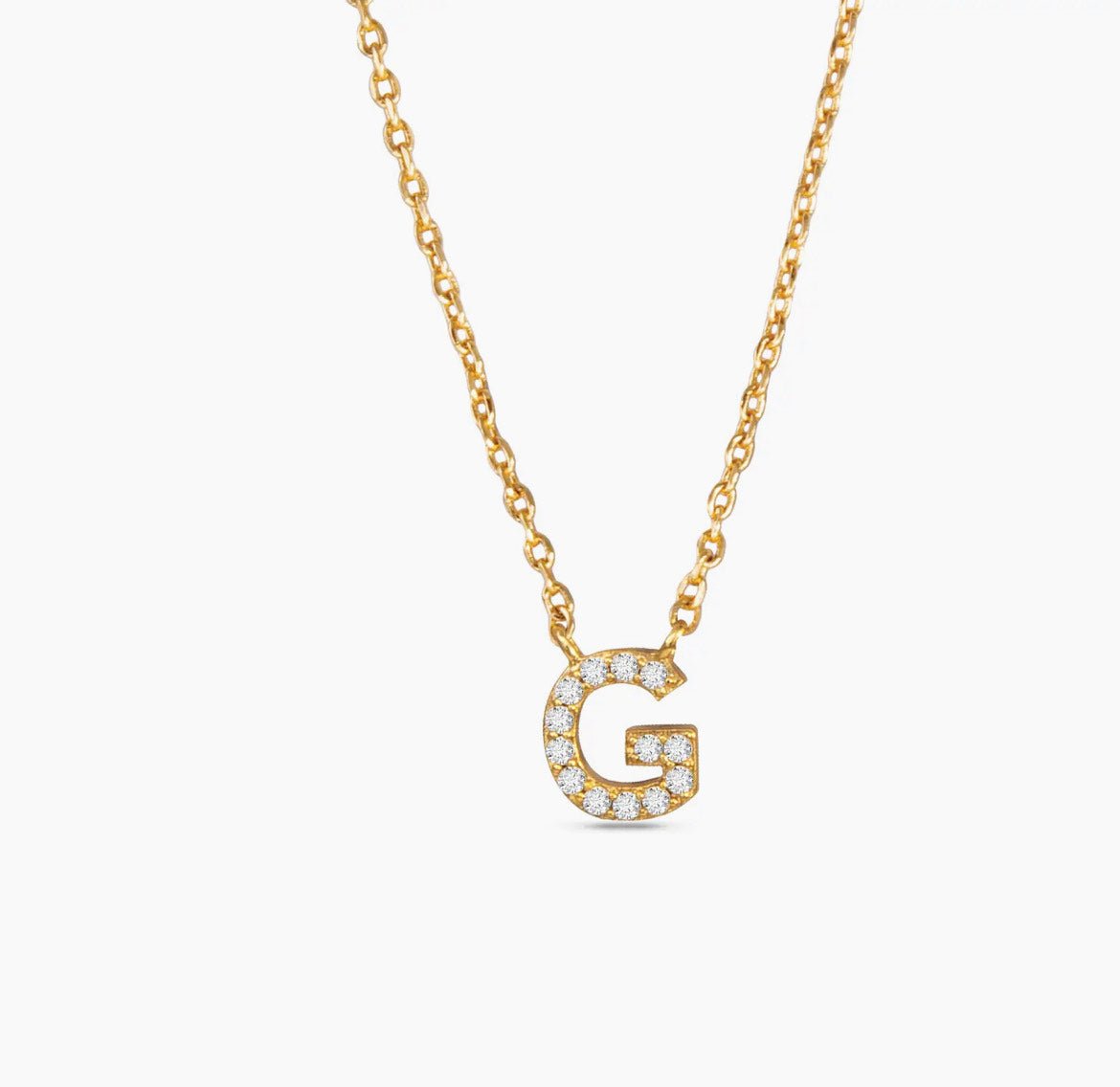 Amanda Blu Initial CZ Necklaces - Gold - The Nines