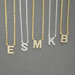 Amanda Blu Initial CZ Necklaces - Gold - The Nines