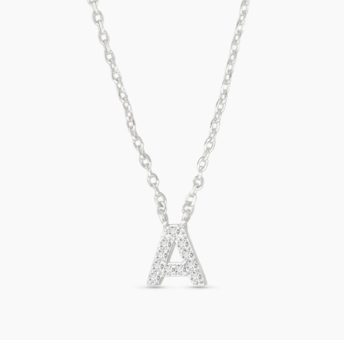 Amanda Blu Initial CZ Necklaces - Silver - The Nines