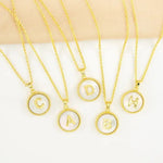 Amanda Blu Gold Mother Of Pearl Initial Necklaces - The Nines
