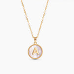 Amanda Blu Gold Mother Of Pearl Initial Necklaces - The Nines