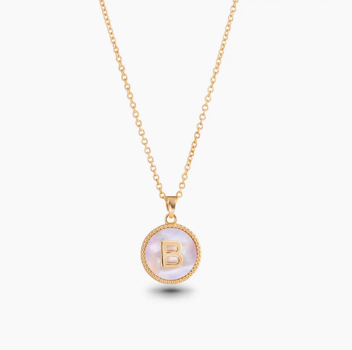 Amanda Blu Gold Mother Of Pearl Initial Necklaces - The Nines