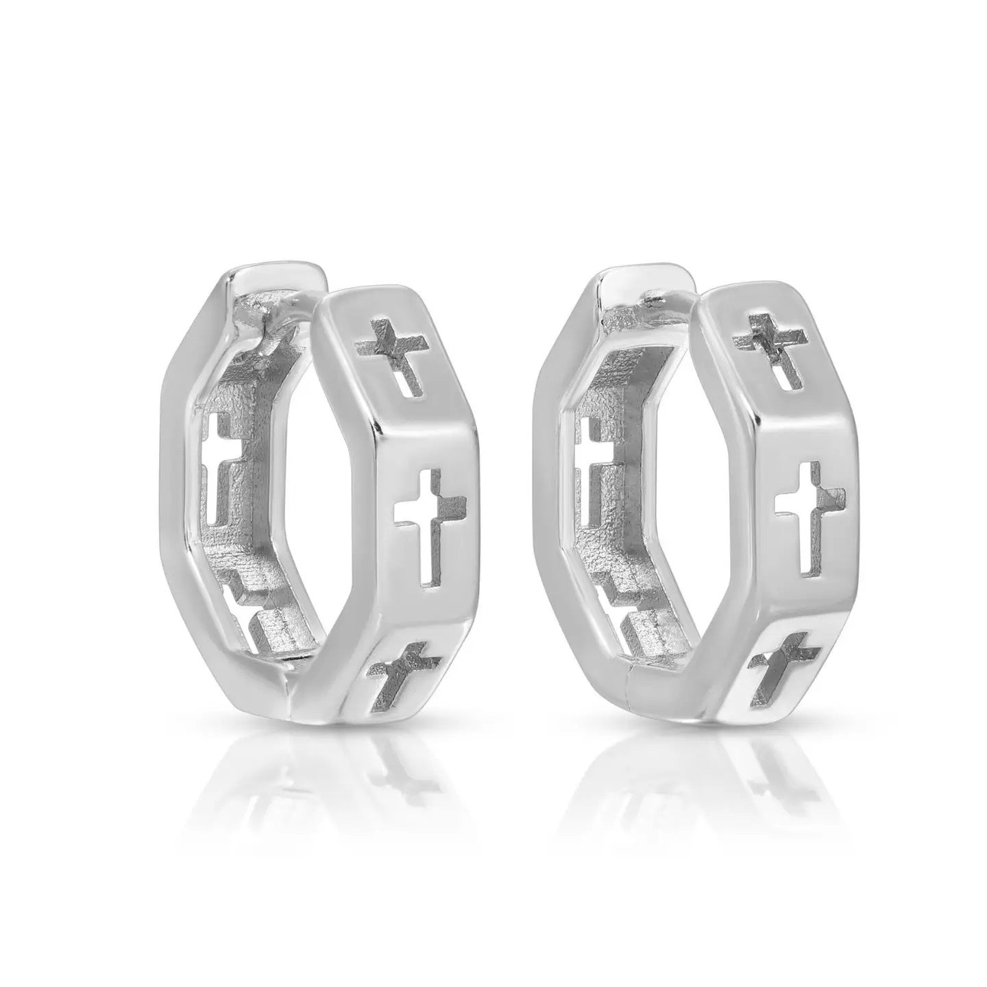 Understated Cross Huggie Earrings - 2 colors! - The Nines