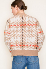 Wren Printed Zip Sweater Cardigan