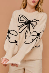 Cream Bow Sweater